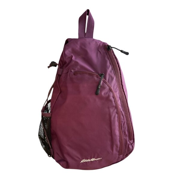 Eddie Bauer Sling Bag Purple Gorpcore Hiking Camping Outdoor Tactical - Picture 1 of 9